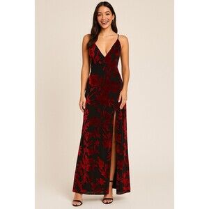 Tobi  MED Maxi  Burnout Velvet Dress with Side Slit Practical Magic Goth